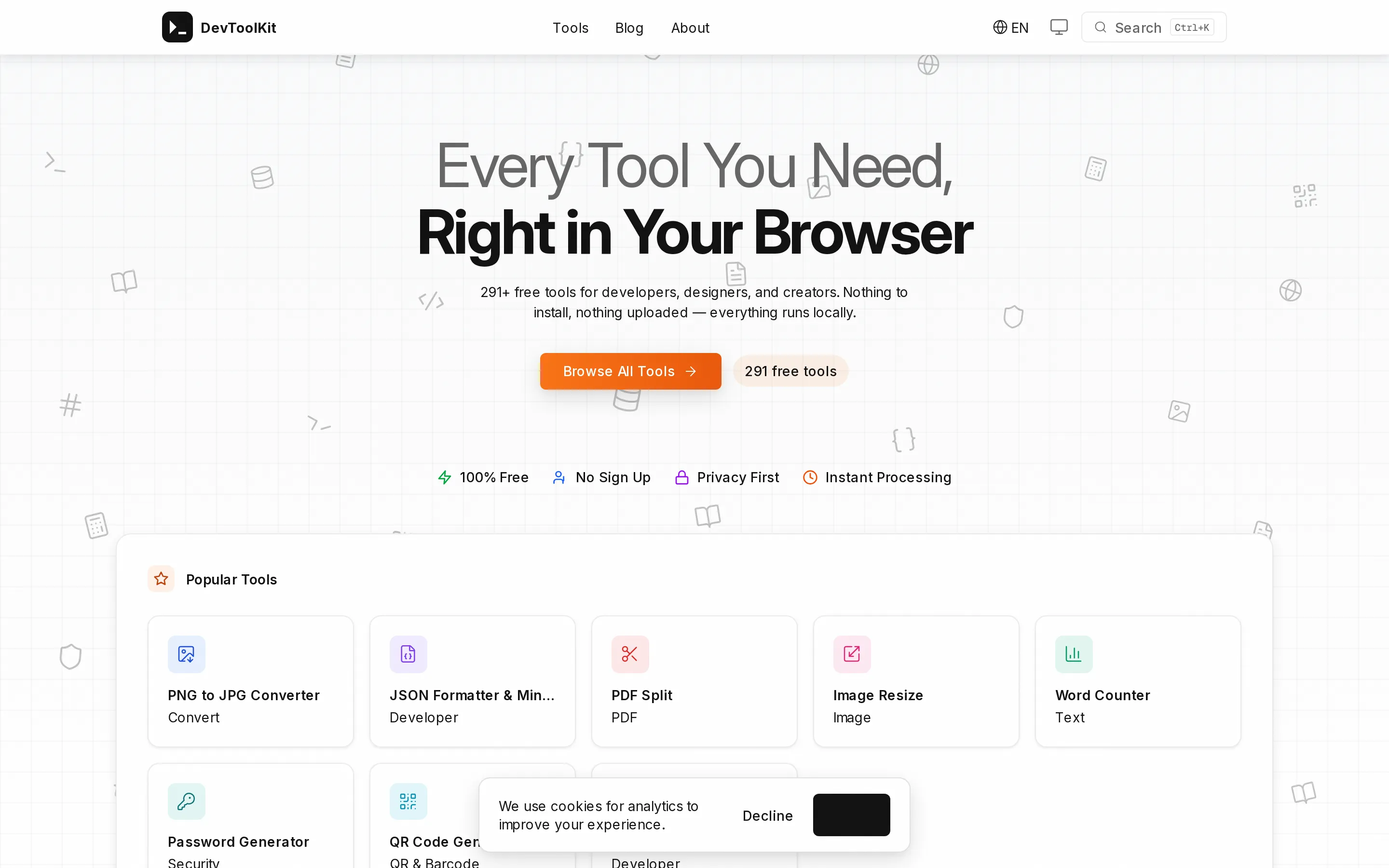 Screenshot of devtoolkit.io