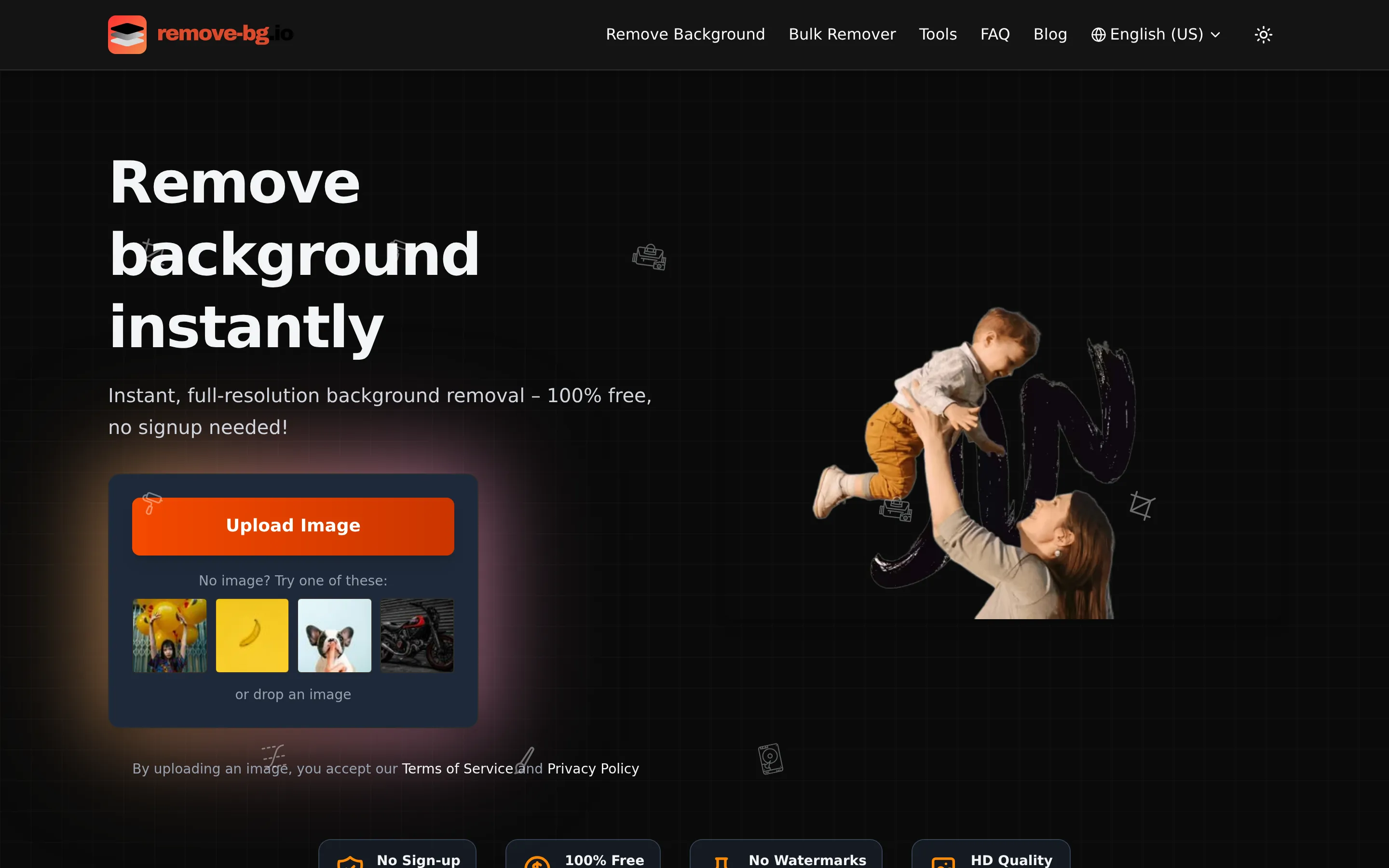 Screenshot of remove-bg.io